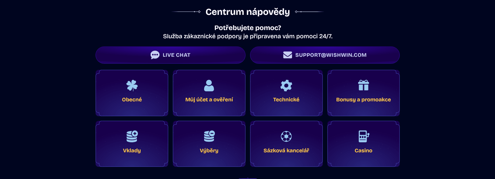 Screen WishWin casino